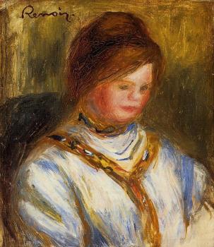Pierre Auguste Renoir : Woman in a Blue Blouse